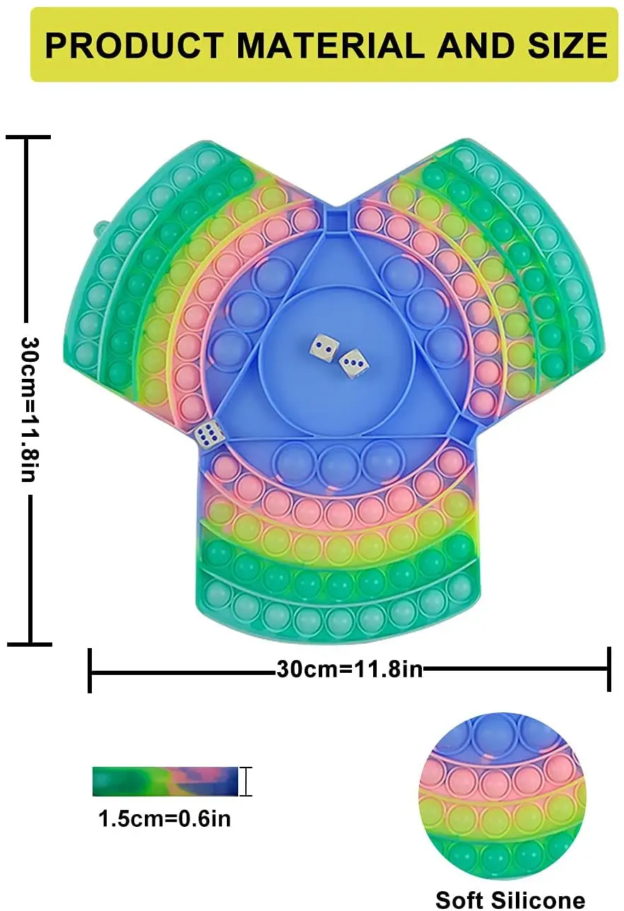 Большая игрушка-антистресс для разных игроков Детская Радужная шахматная доска