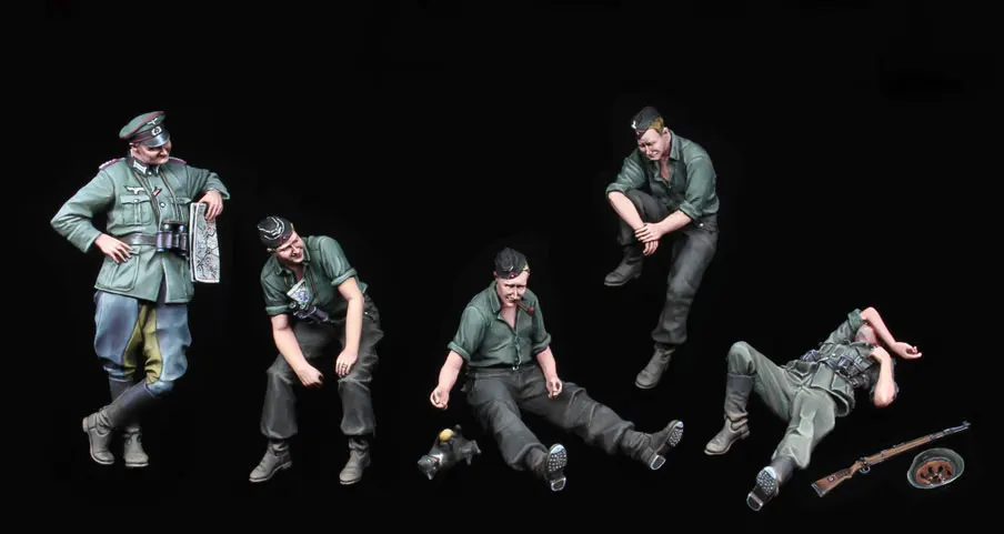 Немецкие Миниатюрные модели в масштабе для солдат и отдыха на 5 человек сцена