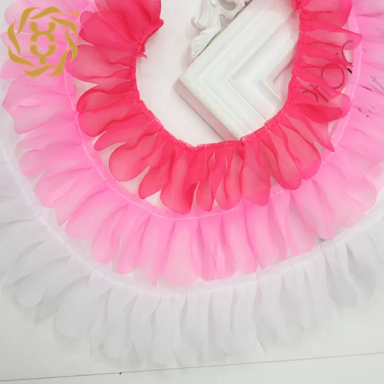 Плиссированная кружевная лента с оборками 41 ярд 45 мм|Кружево| |