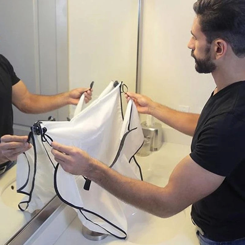 

Man Bathroom Apron Male Beard Apron Razor Holder Hair Shave Beard Catcher Waterproof Floral Cloth Household Cleaning Protector