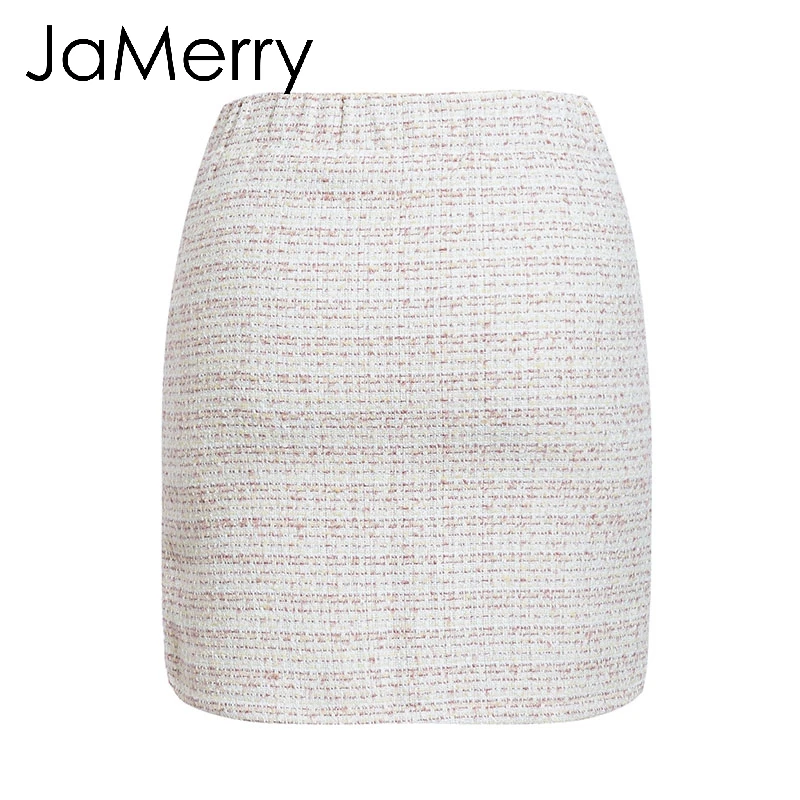 JaMerry, винтажный комплект из двух частей, твид, искусственный мех, женские комплекты, Осень-зима, юбка, костюм, наборы, пэчворк, однобортный, для офиса, женские костюмы