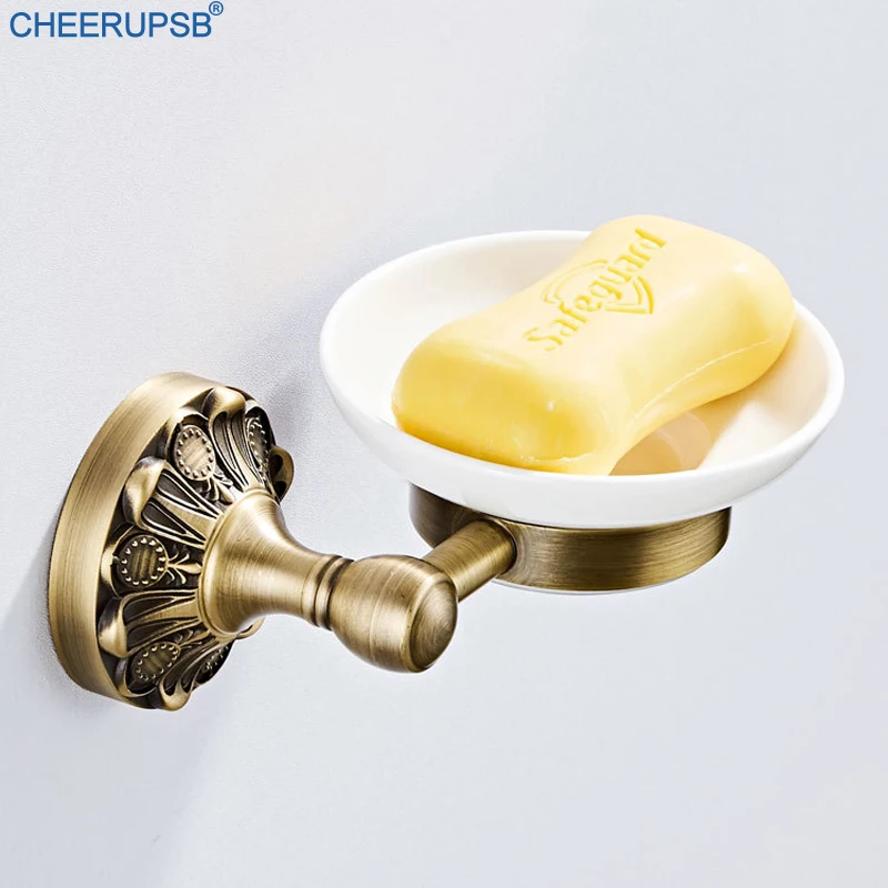 Ванная комната Винтаж мыльница Круглый с креплением на стене ручная бронза