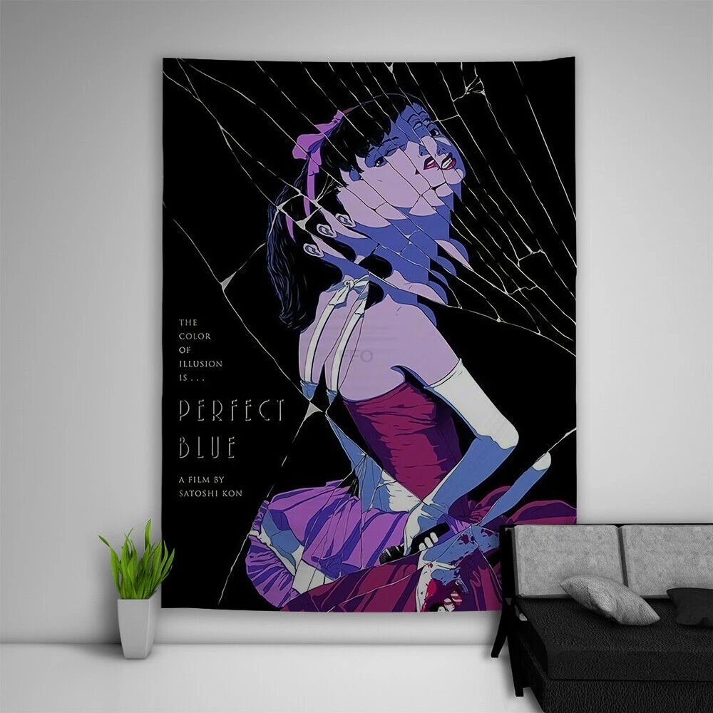 

FFO Japanese Perfect Blue Tapestry Anime Girl Wall Hanging Tapestries Blankets Illustration Art Poster Home Background Cloths