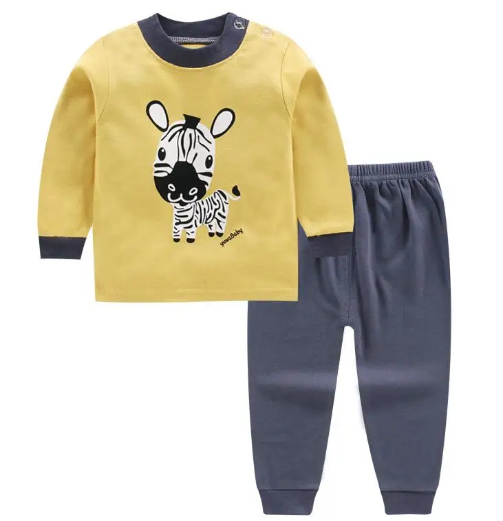 style 4 Новые детские пижамные комплекты для мальчиков и девочек Милая футболка с длинными рукавами и принтом из мультфильмов топы и штаны осенняя одежда для сна для малышей - Цвет: style 4