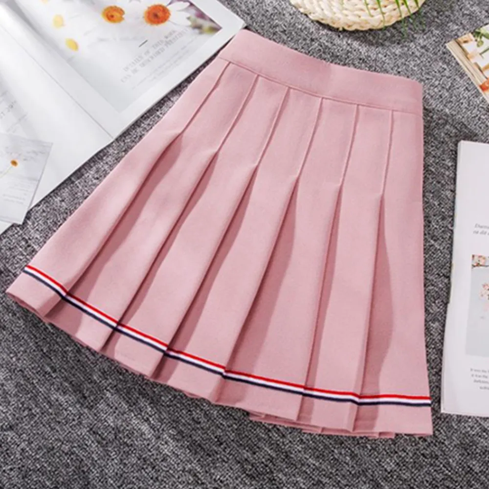 

Женская плиссированная трапециевидная мини-юбка, розовая короткая юбка с высокой талией для танцев в стиле преппи, Y2K, весна-лето 2022