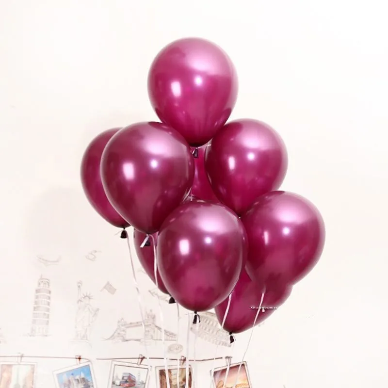 rose red 10pcs20pcs30pcs металлический латексный воздушный шар для взрослых Свадебный детский день рождения декоративный воздушный шар подарок для детского душа - Цвет: rose red