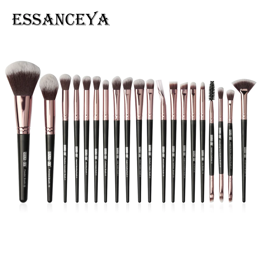 ESSANCEYA, 11-30 шт., Профессиональные кисти для макияжа, набор теней для век, подводка для глаз, пудра, Тональная основа, румяна, Кисть для макияжа, инструменты, косметичка - Handle Color: 20 pcs