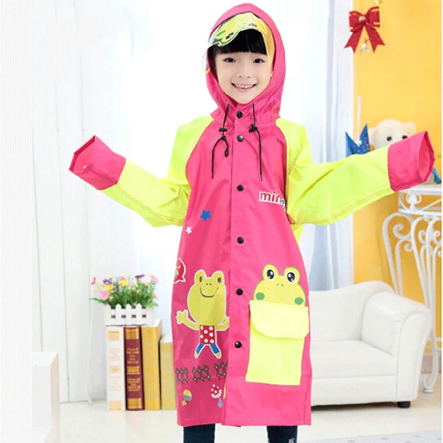 Детский длинный плащ с капюшоном для мальчиков и девочек пончо рюкзак желтый