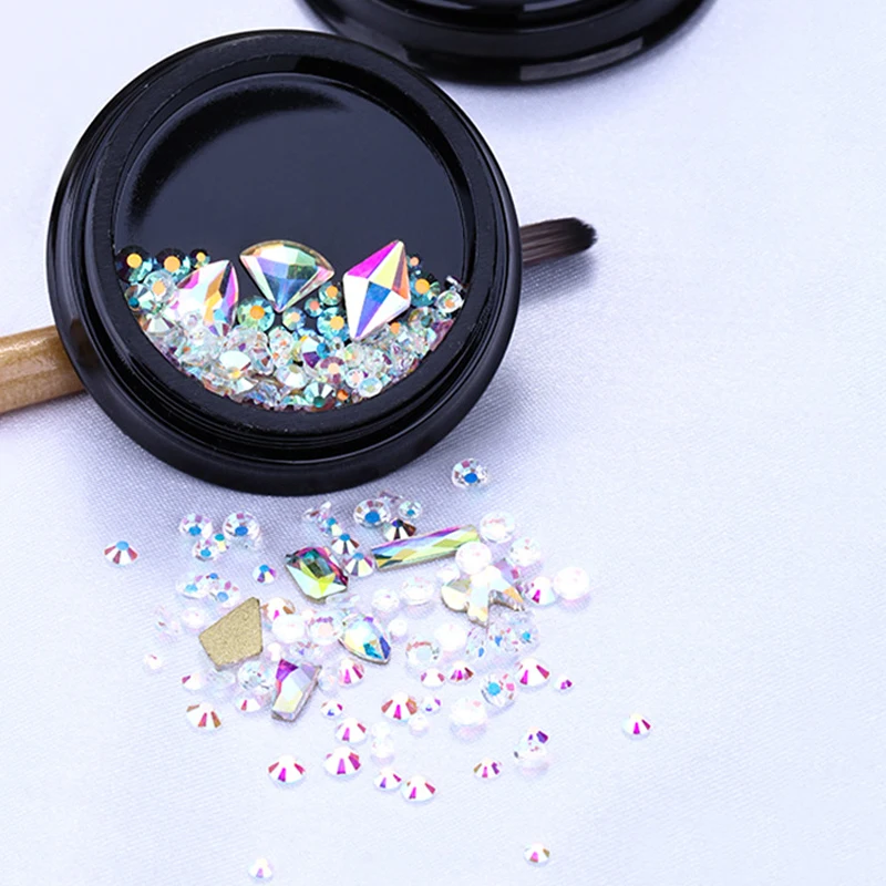 Наклейки Стразы из плоского камня смешанной формы детали для ногтевого дизайна