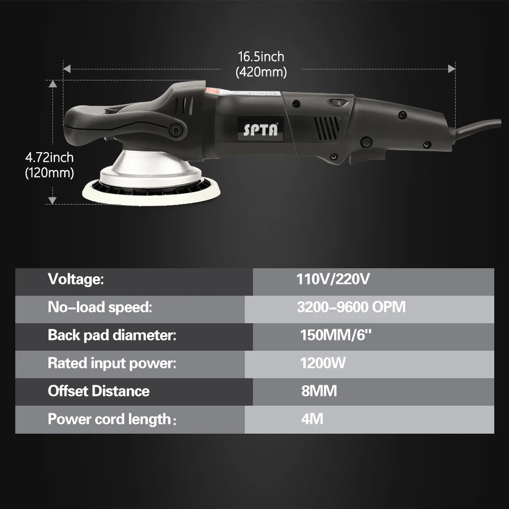 ЗИП 5 дюймов/6 дюймов 125 мм принудительное вращение полировщик двойного действия