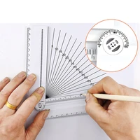 1pcs simple style transparent rectangle ruler protractor student stationery drawing tool supplies drafting supplies
