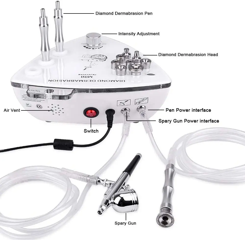 Diamond Microcrystalline Microdermabrasion Machine with Spray Gun Suction Water Atomization Grinding Machine images - 6