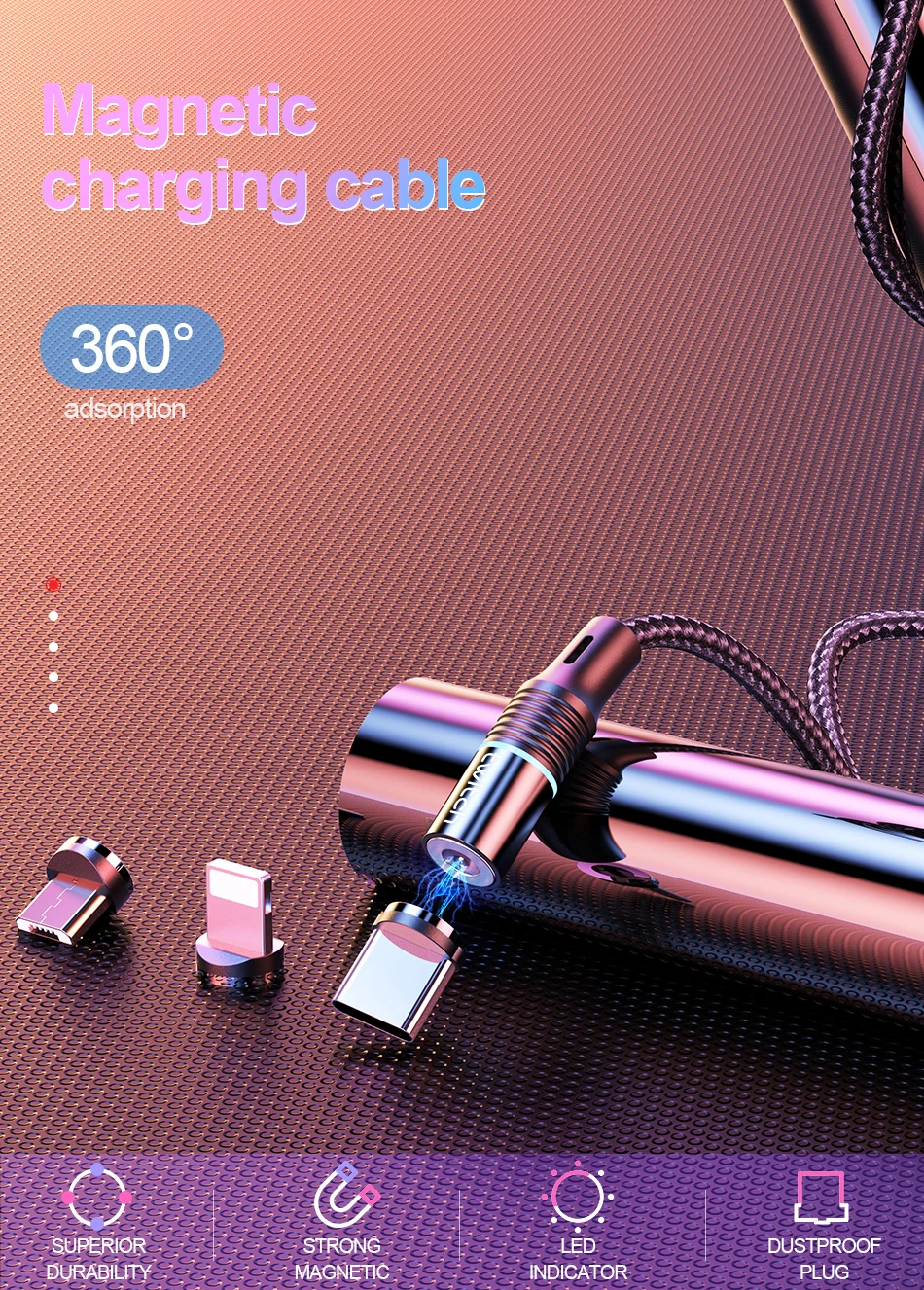 Магнитный кабель Twitch usb type-C кабель для samsung S10 huawei Xiaomi Быстрая зарядка type-C зарядный провод USB C магнит