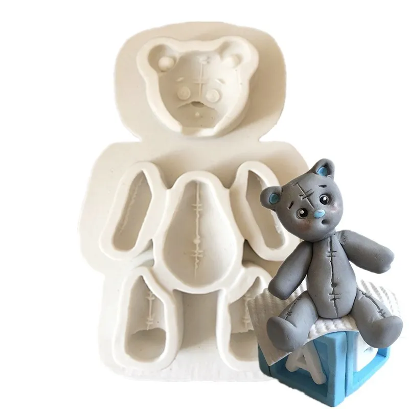 

Puppet bear silicone cake mold chocolate silicone mold bear baby fondant silicone mold pastry baking decoration mold