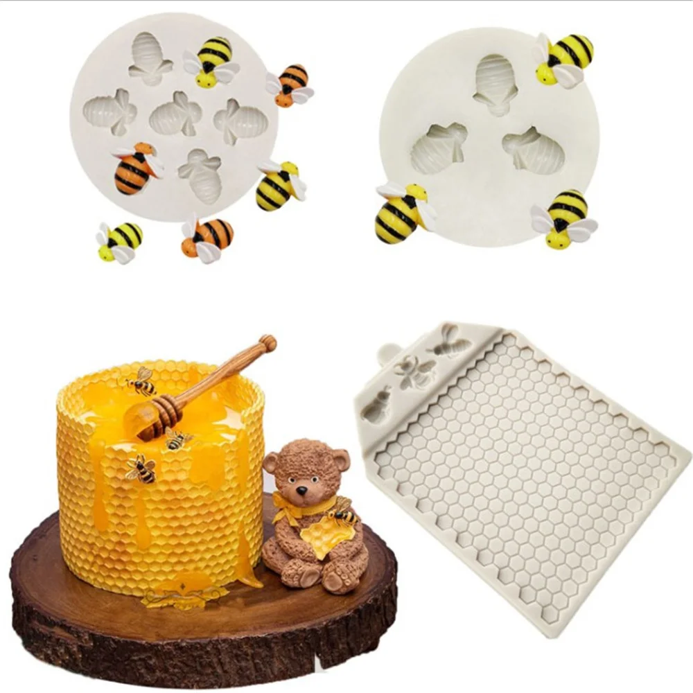 

Bumble Bees Honeycomb Silicone Mold Fondant Chocolate Dessert Mould Diy Soap Cake Decorating Tools Kitchen Baking Accessories