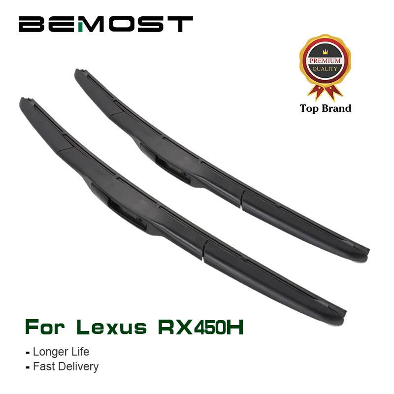 

BEMOST Car Wiper Blades Natural Rubber For Lexus RX450H,2010 2011 2012 2013 2014 2015 2016 2017 2018 Fit Push Button/U Hook Arms