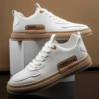 coslony men white shoe vulcanized shoes leather men shoes 2021 trend casual italian comfortable shoes leisure male sneakers