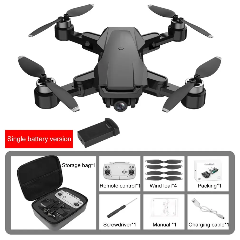 

Icamera3 Brushless Remote Control Drone 5G WiFi GPS Optical Flow Positioning 6K Dual Camera Drone With Storage Bag