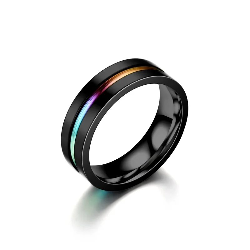 

Jewelry Titanium Steel Men's New Black Color Color Fashion Stainless Steel Couple Ring Party Trendy Statement Ring for Women