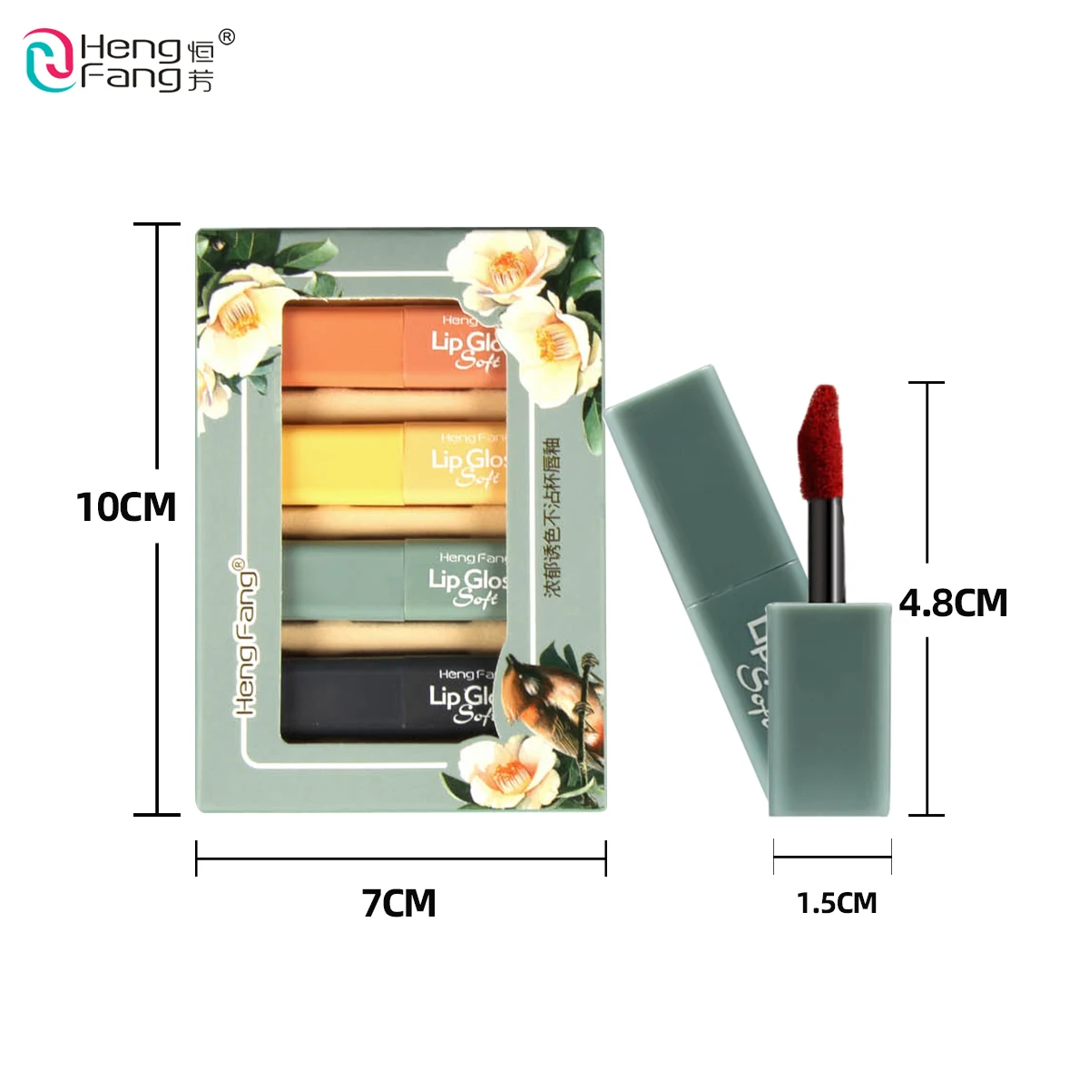 Набор для макияжа губ HengFang дорожный набор водостойкий Мини Блеск матовый блеск 4