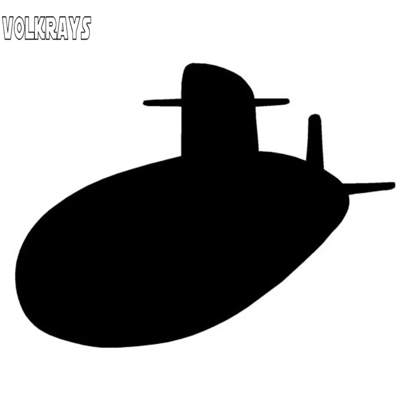 

Volkrays Fashion Car Sticker Submarine Sub Navy Accessories Reflective Waterproof Sunscreen Vinyl Decal Black/Silver,8cm*11cm