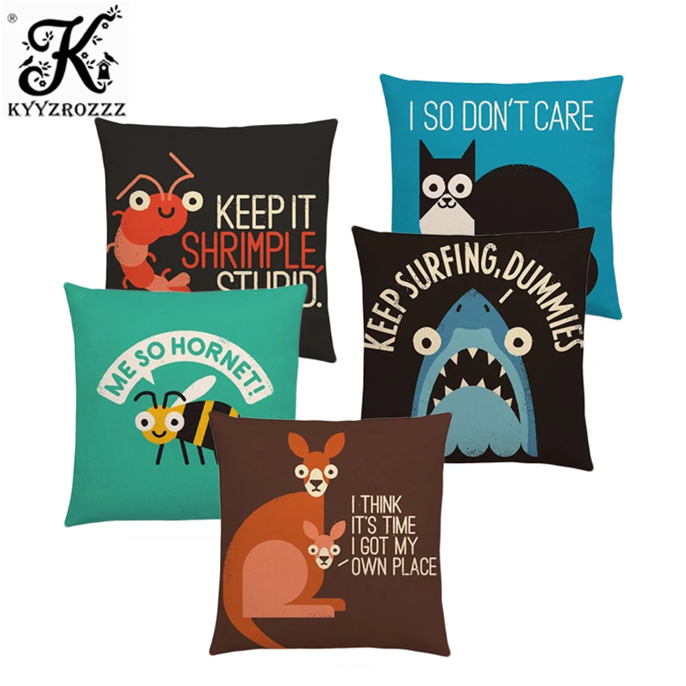 Забавный мультяшный динозавр кенгуру пчела Такса Акула интересные слова