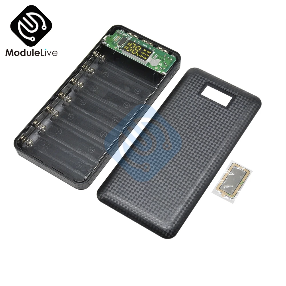 

7x 18650 Battery DIY Power Bank Box 3 USB Holder Case LCD Display Battery Charge For Mobile Phone PC With LED Flashlight Charger