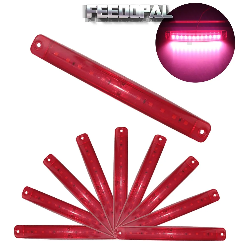 FEEDOPAL 10X 12V 12LED красные боковые габаритные светильник индикатор сигнала задний