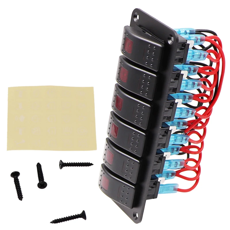 

3 вида стилей 6 банд светодиодный светильник Морская Лодка RV кулисный переключатель панель Водонепроницаемый 12 В 24 в универсальный автомоби...