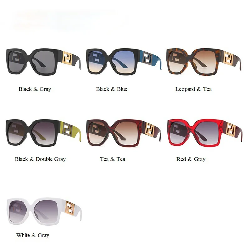 

Vintage Oversized Black Leopard Square Sunglasses For Women Luxury Brand Graidient Sun Glasses Female Elegant Big Shades 2021