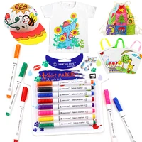 8 colorsset fabric paint marker pen clothes textile diy crafts t shirt graffiti pigment painting pen schooloffice stationery