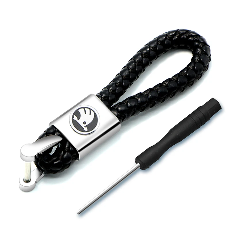 1 шт. металлический + плетеный шнур автомобильный Стайлинг брелок Кольца для Skodas