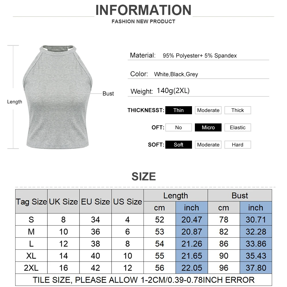 

Women Classic Solid Color Plus Size Tank Tops Sexy Sleeveless Racer Back Neck Vest Summer Fashoin Street Cropped Tops Blouse D30