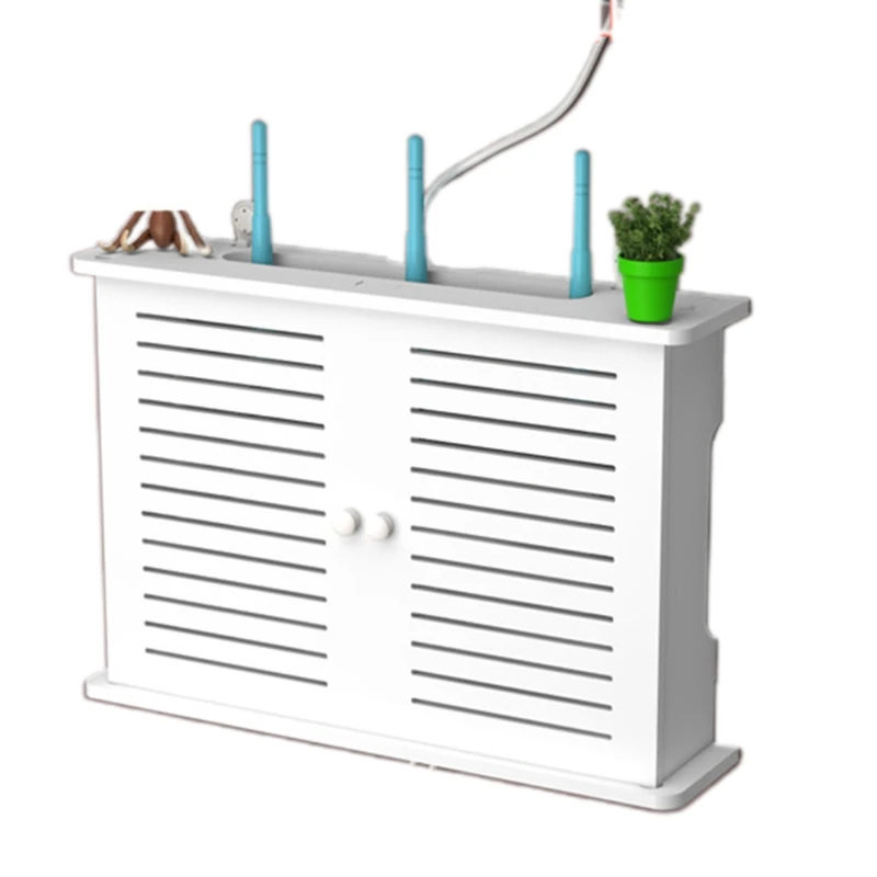 

Practical PVC Router Storage Rack Anti Mold Strong Load Bearing Storage Boxes Dustproof Organizer Shelf Moisture Proof