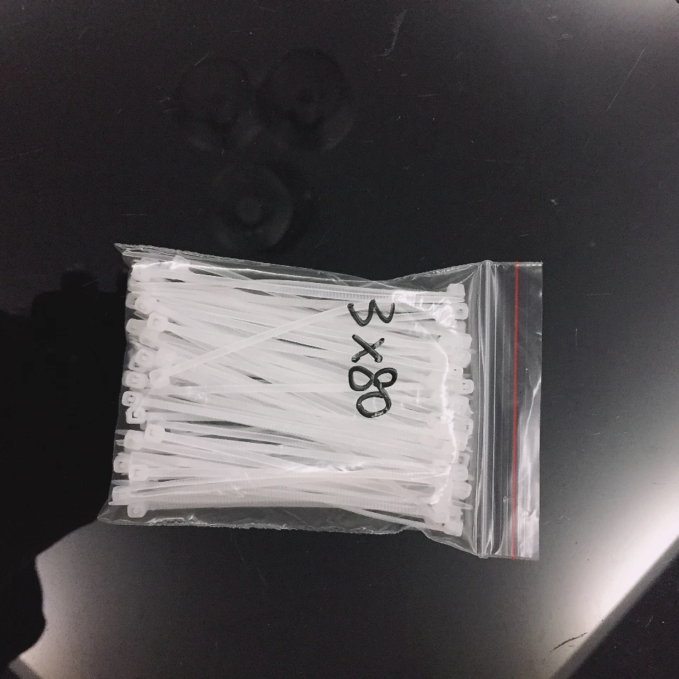 Самоблокирующиеся пластиковые нейлоновые кабельные стяжки белые крепежные