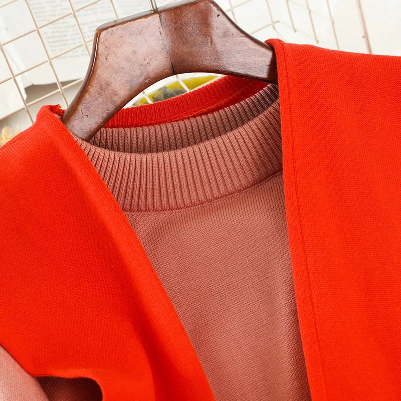 2019 Новая мода Женская одежда свитер женский костюм из двух частей L922 |