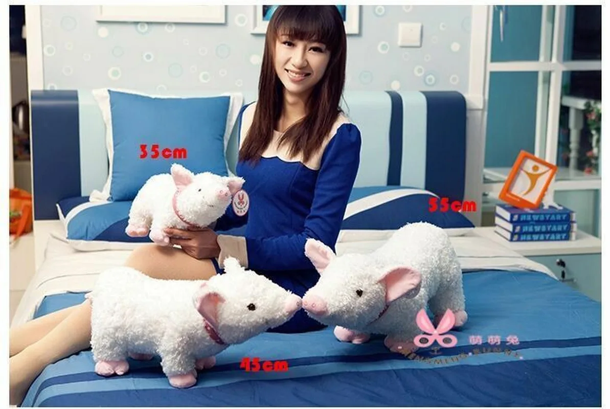 

55cm Giant Lovely Plush Pig Soft Stuffed Pink Naughty Smile Pig Toys Doll Gift Toys for Children Cute Plush