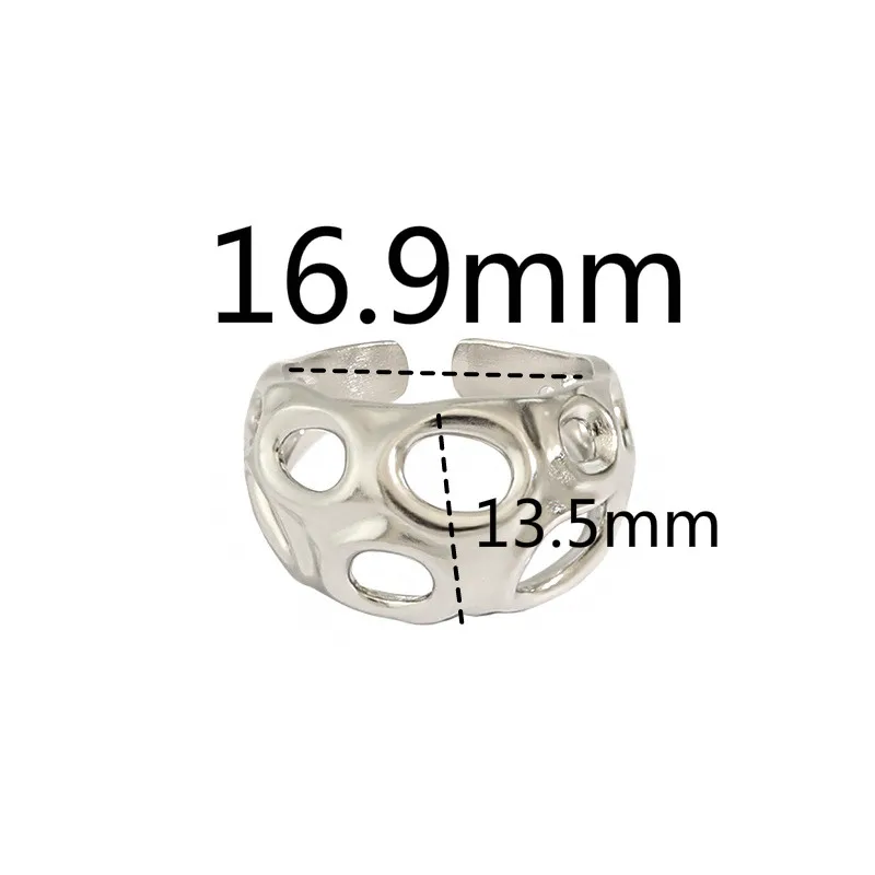 

925 Sterling Silver Hollow Hole Open Rings For Women Light Luxury 18k Gold Jewelry High Quality Lady Birthday Gift Flyleaf
