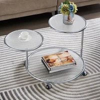 brand designer nordic style light luxury wrought iron glass rotating coffee table living room bedroom dining room round table