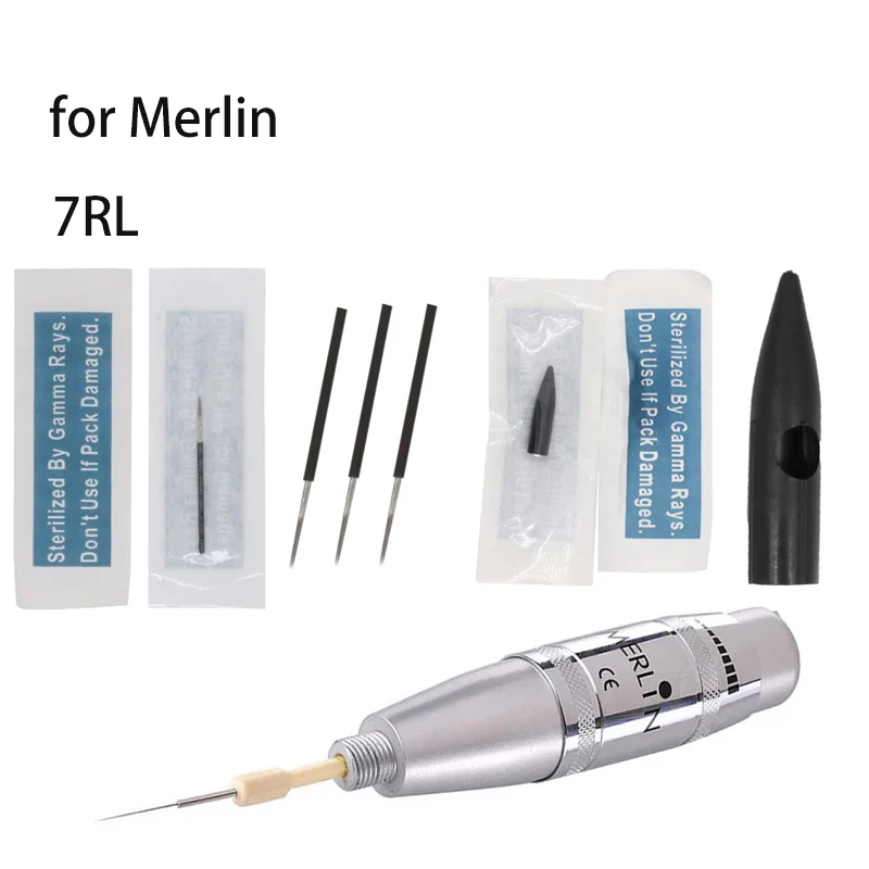 7RL 50 шт. Иглы для татуировки США машинка Merlin аксессуары перманентного макияжа Munsu 7