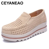 ceyaneao new flat platform moccasins for women loafers with leather suede fringes for womene076