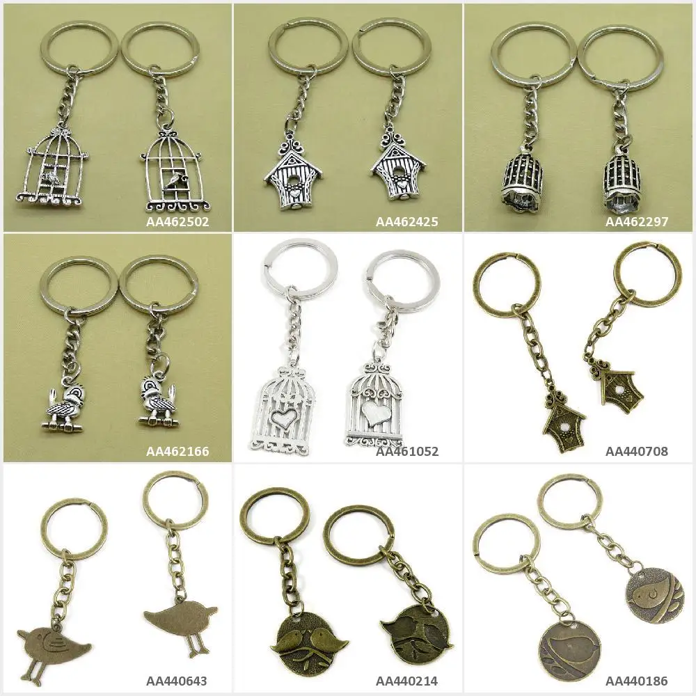 Старинная бронзовая цепочка для ключей с серебряным покрытием брелок круглые