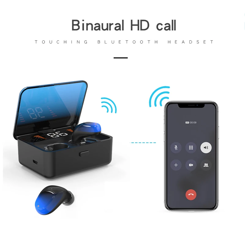 Padear ES НОВЫЕ наушники для bluetooth-гарнитуры беспроводные наушники отпечатков пальцев сенсорные Bluetooth наушники бас для Iphone Xiaomi Android