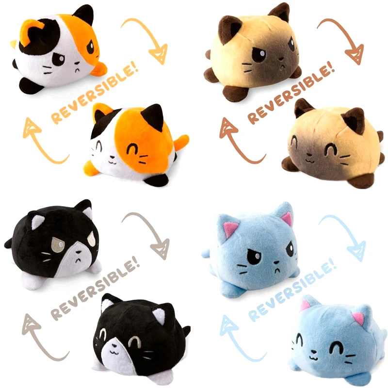 

20CM New Kids Soft Gift Reversibles Cat Plush Animals Children Double-Sided Flip Doll For Girl Soft Peluches Toys ZH