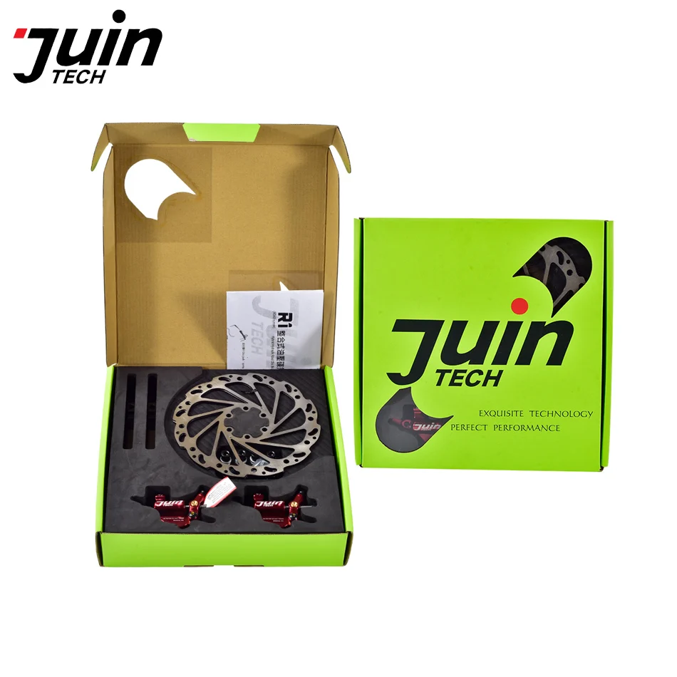 

Juin Tech R1 Road Mountain Bike Disc Brake MTB Line Pull Hydraulic Dual Side Actuation XC MTB Road Bike Discbrake 160mm Rotor