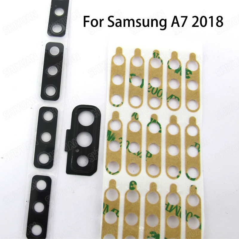 Задняя крышка для камеры стеклянная объектива Samsung Galaxy A7 2018 A750F A750 с агезивной