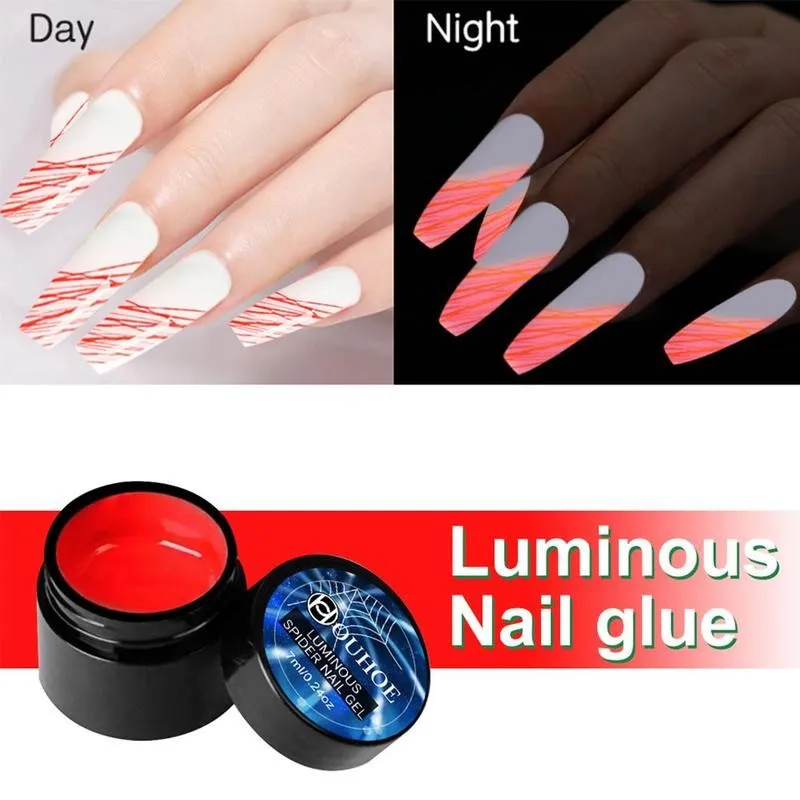 Флуоресцентный паук УФ-гель Радуга световой Гель-лак для ногтей творческий