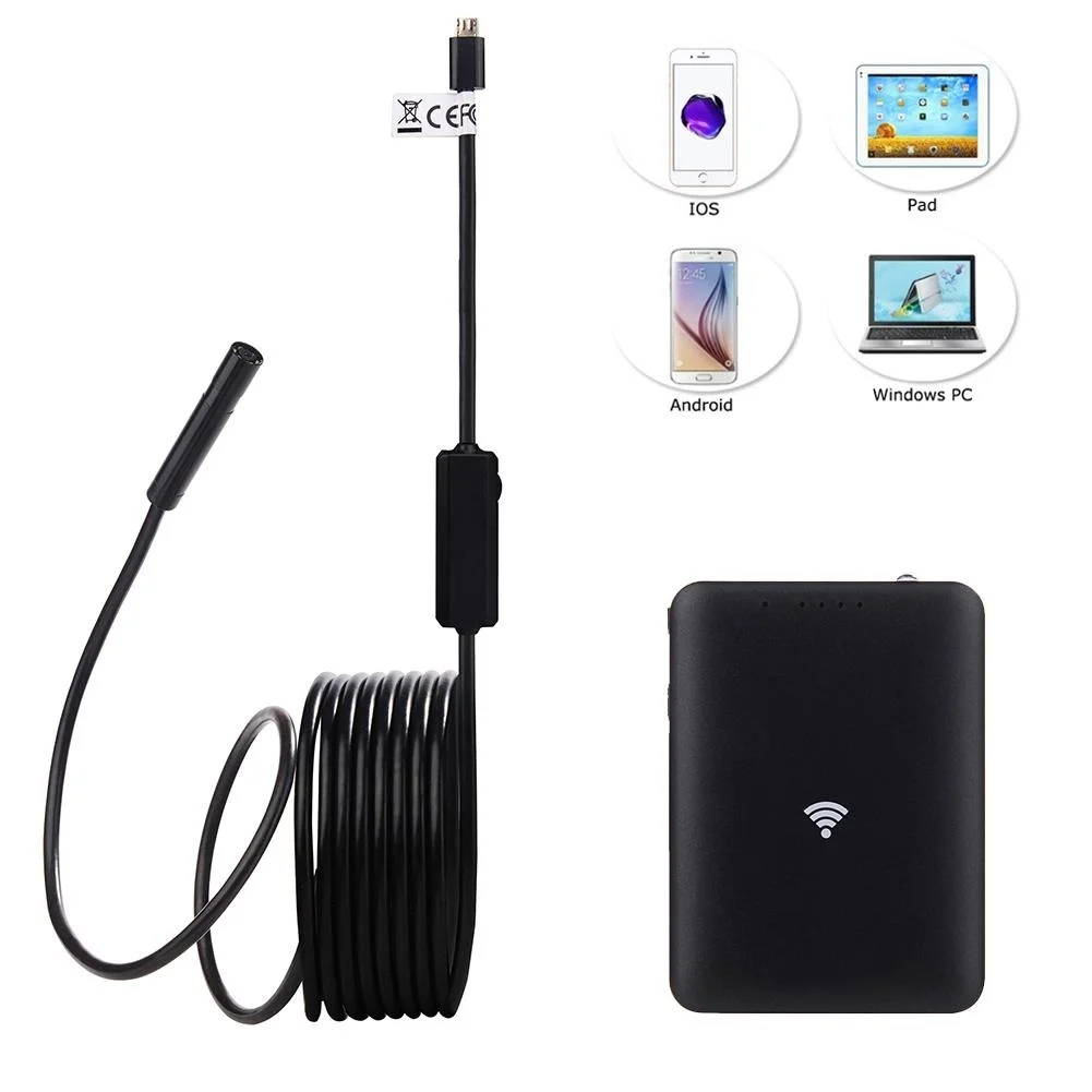 Камера Эндоскоп гибкая Водонепроницаемая камера Бороскоп 8 мм Wi Fi Hd 15 м для