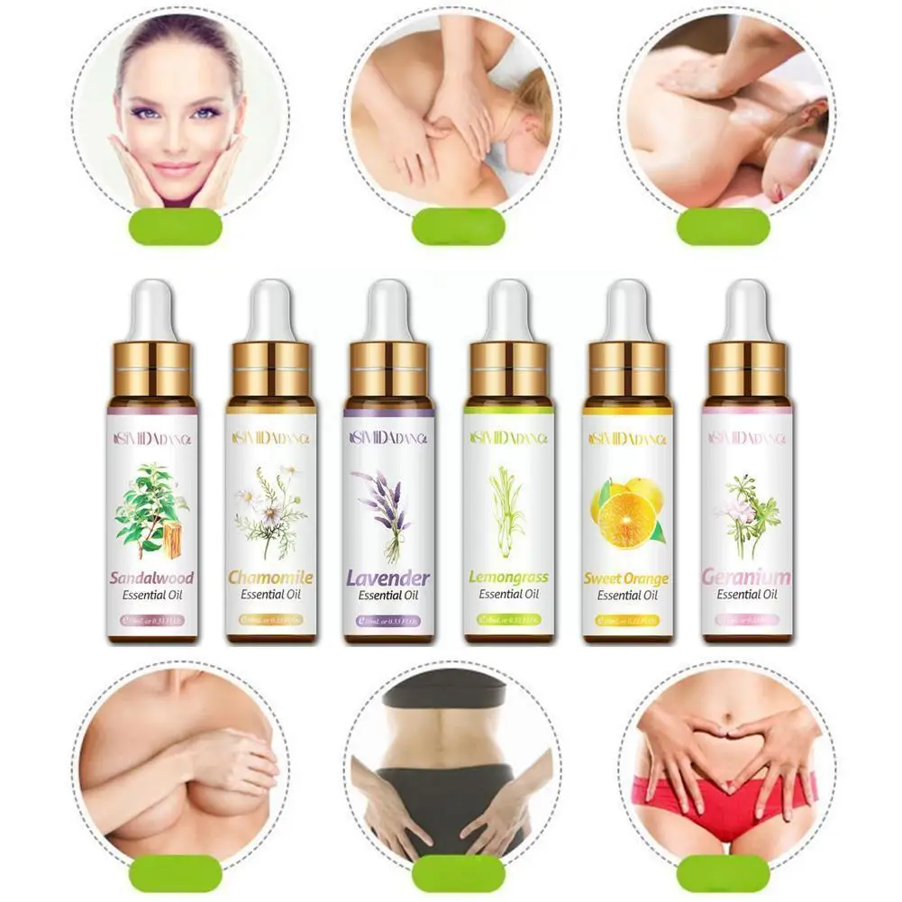 

10ML Lavender Essential Oils Dropper Aroma Oil Cinnamon Oil lemongrass Massage Tree Tea Rosemary Diffuser Lemon Oil B1J6
