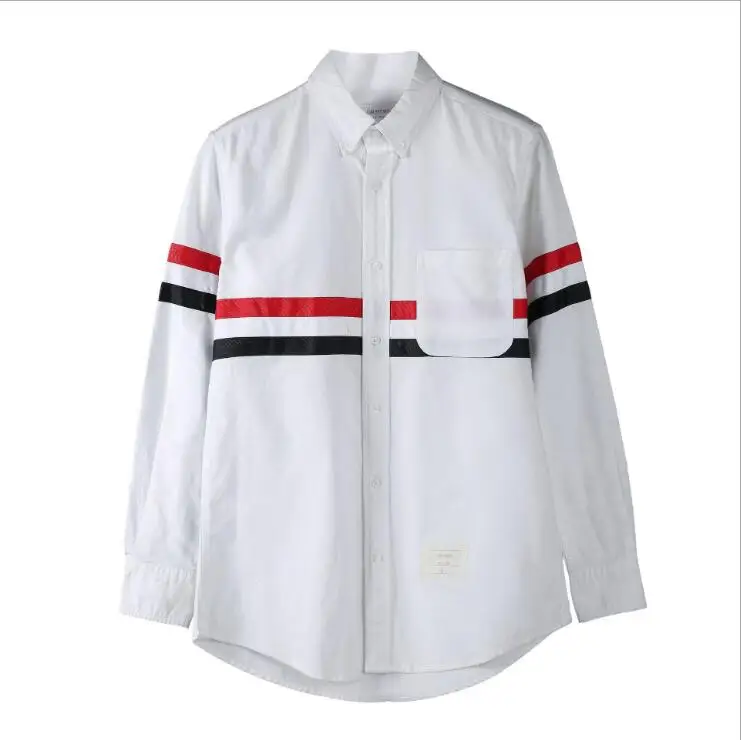 Модные брендовые рубашки TB THOM для мужчин Тонкая Повседневная рубашка с длинным